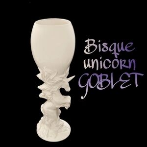 🎈4/$25 Handmade UNICORN paint yourself wine/ champagne ceramic glass